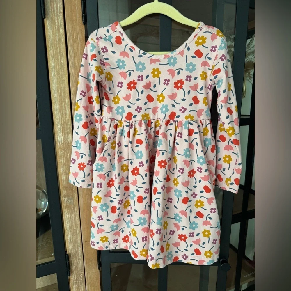 Hanna Andersson long sleeve skater dress pockets Floral Confetti print toddler